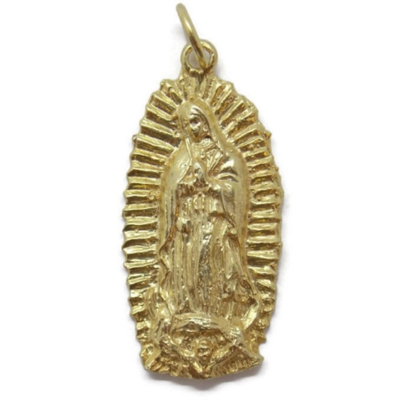 Virgin of Guadalupe 14k Yellow Gold Pendant!!